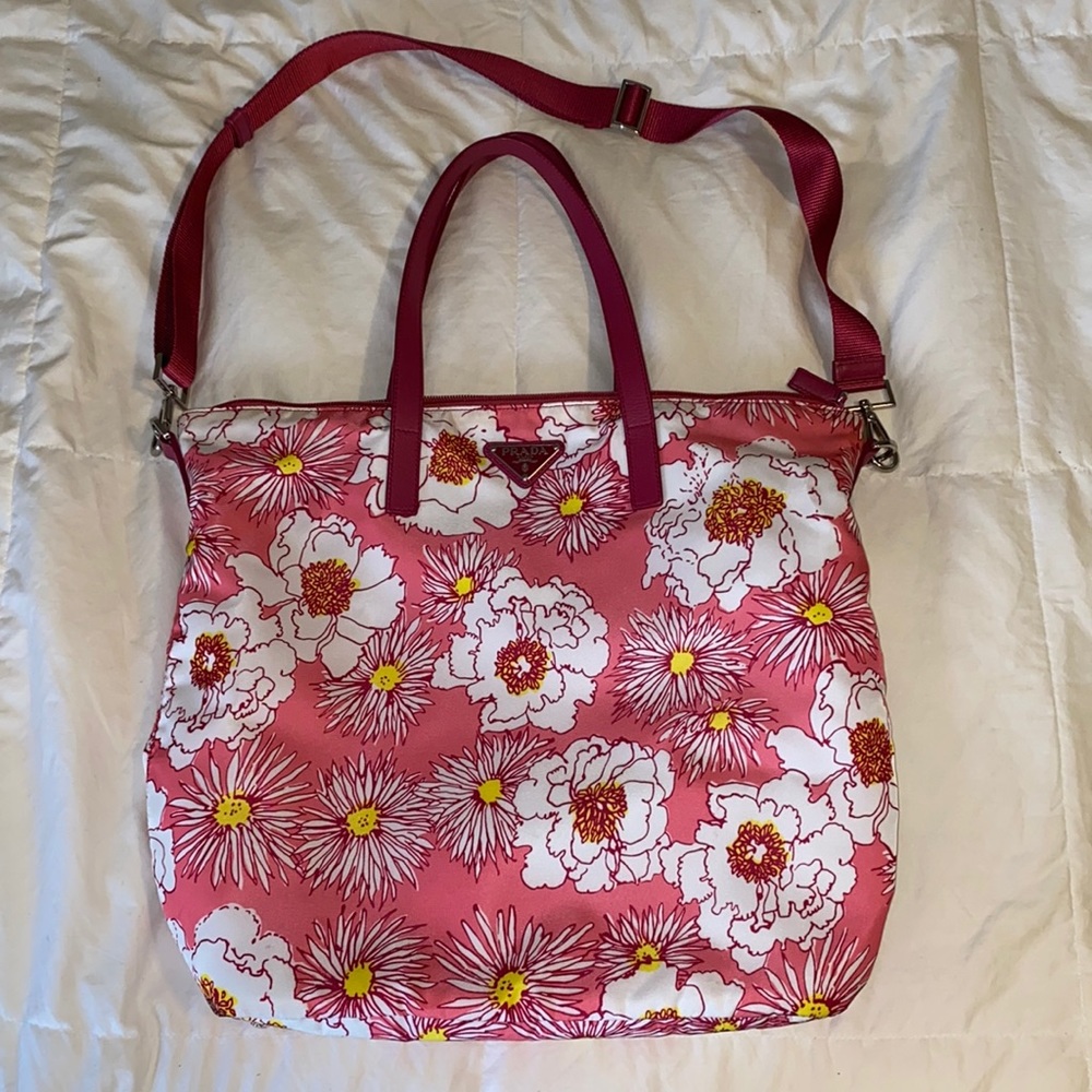Authentic Prada Floral Tessuto Tote